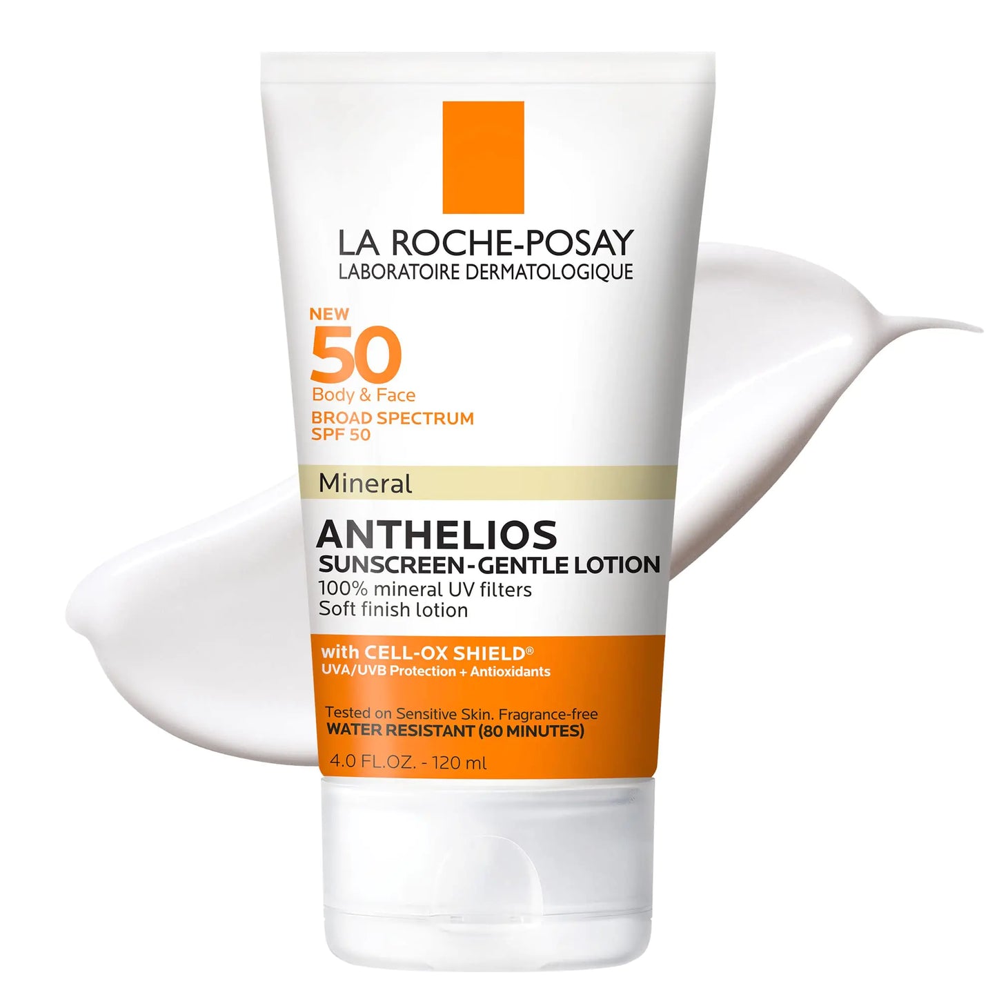 La Roche-Posay Anthelios Mineral Sunscreen SPF 50 Gentle Lotion Broad Spectrum SPF + Antioxidants Face & Body Sunscreen Titanium Dioxide & Zinc Oxide Oxybenzone Free Oil Free