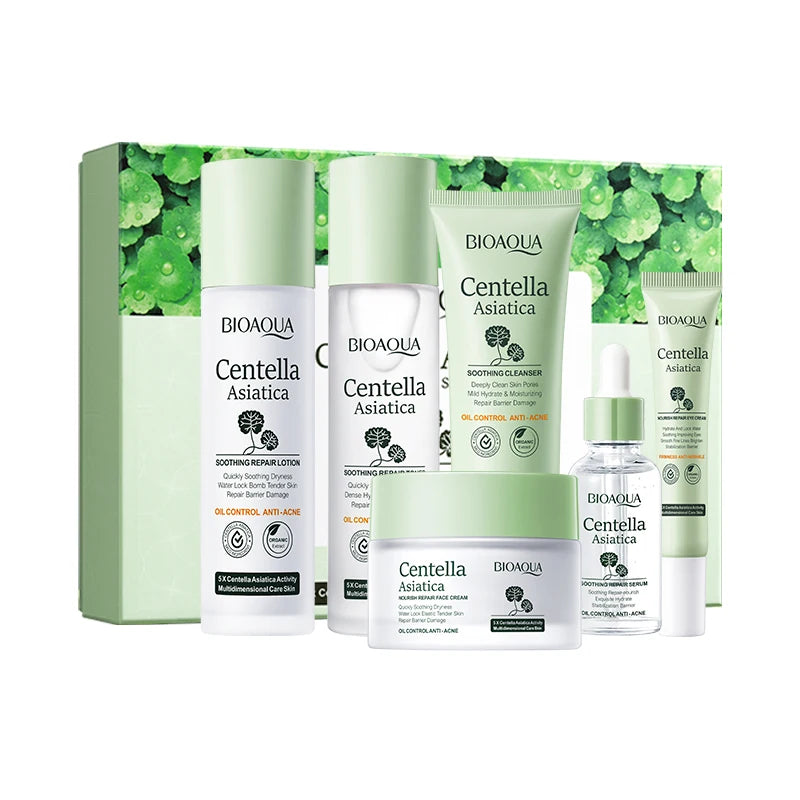 Centella Asiatica Travel Size Skin Care Sets Moisturizing Face Cream / Serum / Cleanser/ Eye Cream Anti Dark Circles Eye Cream