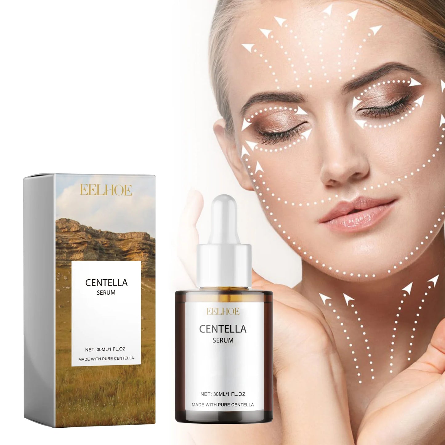 Centella Asiatica Face Serum Nourish Dry Skin Smoothing Rejuvenation Skin Brightening Whitening Cream Facial Moisturizer Korean