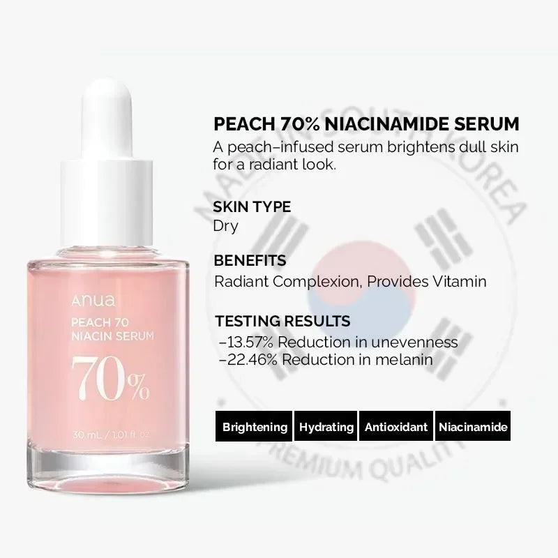 Anua Vitamin B + C Spot Whitening Set Green Lemon Vita C 20% Blemish Serum + Peach 70% Niacin Serum korean skin care MOISTURIZ