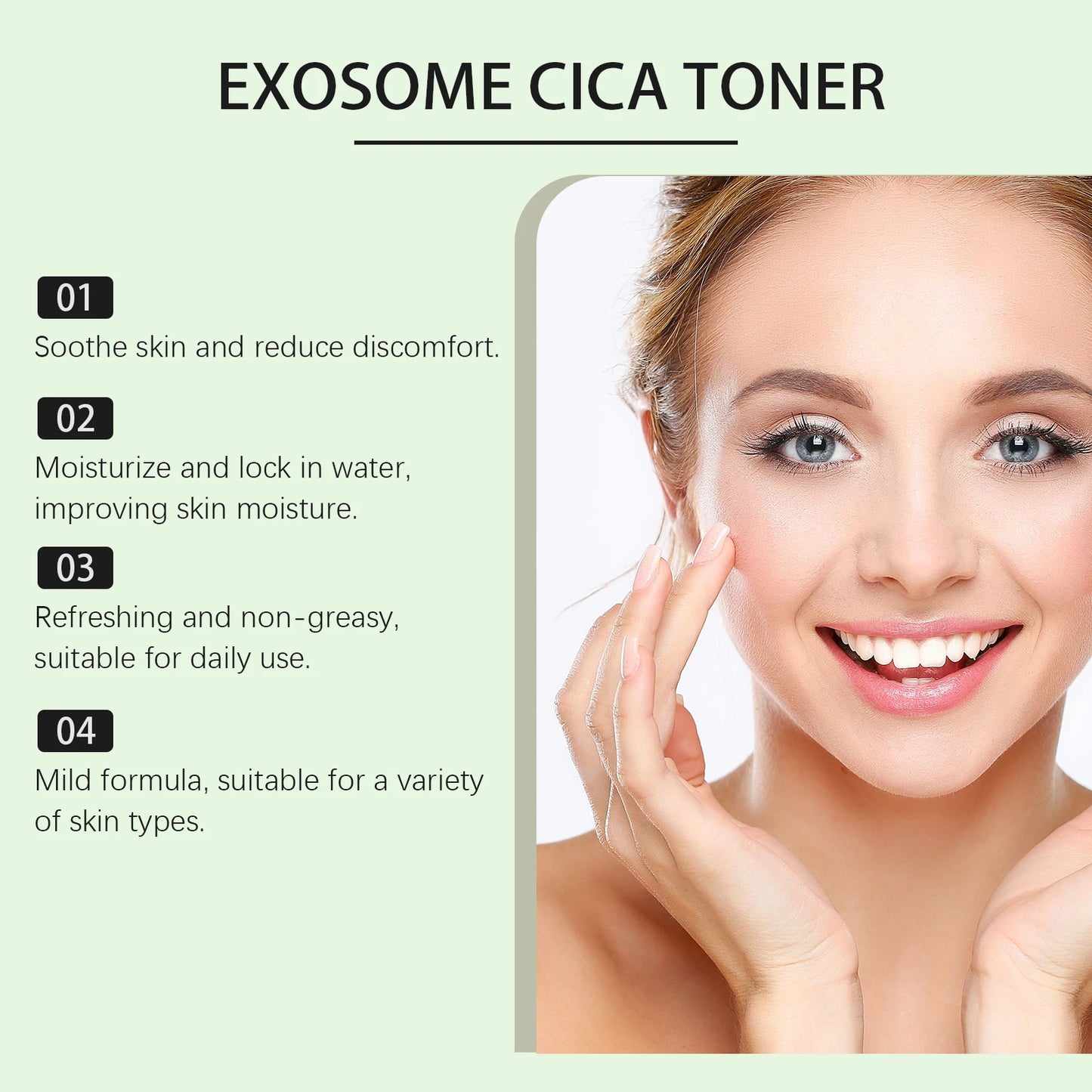 Centella Asiatica Toner Soothing & Hydrating Facial Skin, Daily Repair Refreshing Water, Sensitive Skin, Pore Minimizing