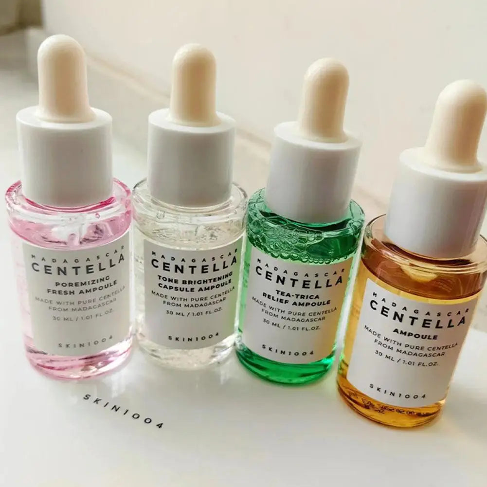 30ml*4 Centella Asiatica Essence Set Calming Moisturizing Brightening Face Serum Brightening Capsule Ampoule Daily Skin Care