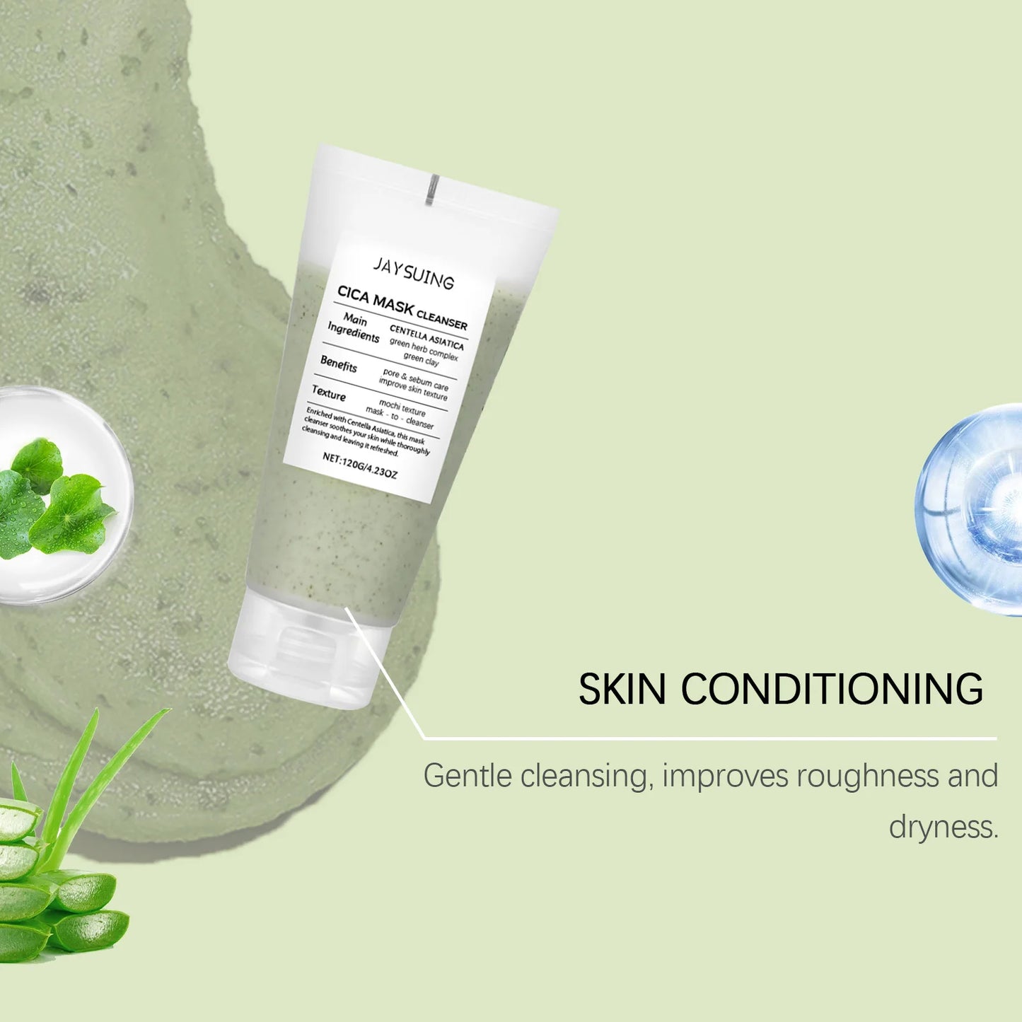 Centella Asiatica Facial Cleanser Gentle Cleaning Pore Oil-Control Moisturizing Brightening Rejuvenation Skin Face Wash Cleanser