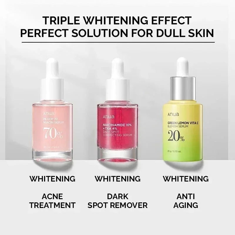 Anua Original Peach 70% Niacinamide Serum Anti-Wrinkle Hydrating Deep Spot Serum Vitamin C Freckle Removal Whitening Set