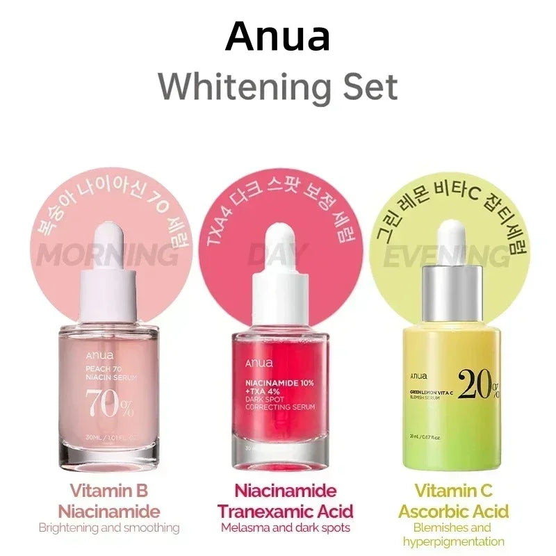 Anua Original Peach 70% Niacinamide Serum Anti-Wrinkle Hydrating Deep Spot Serum Vitamin C Freckle Removal Whitening Set