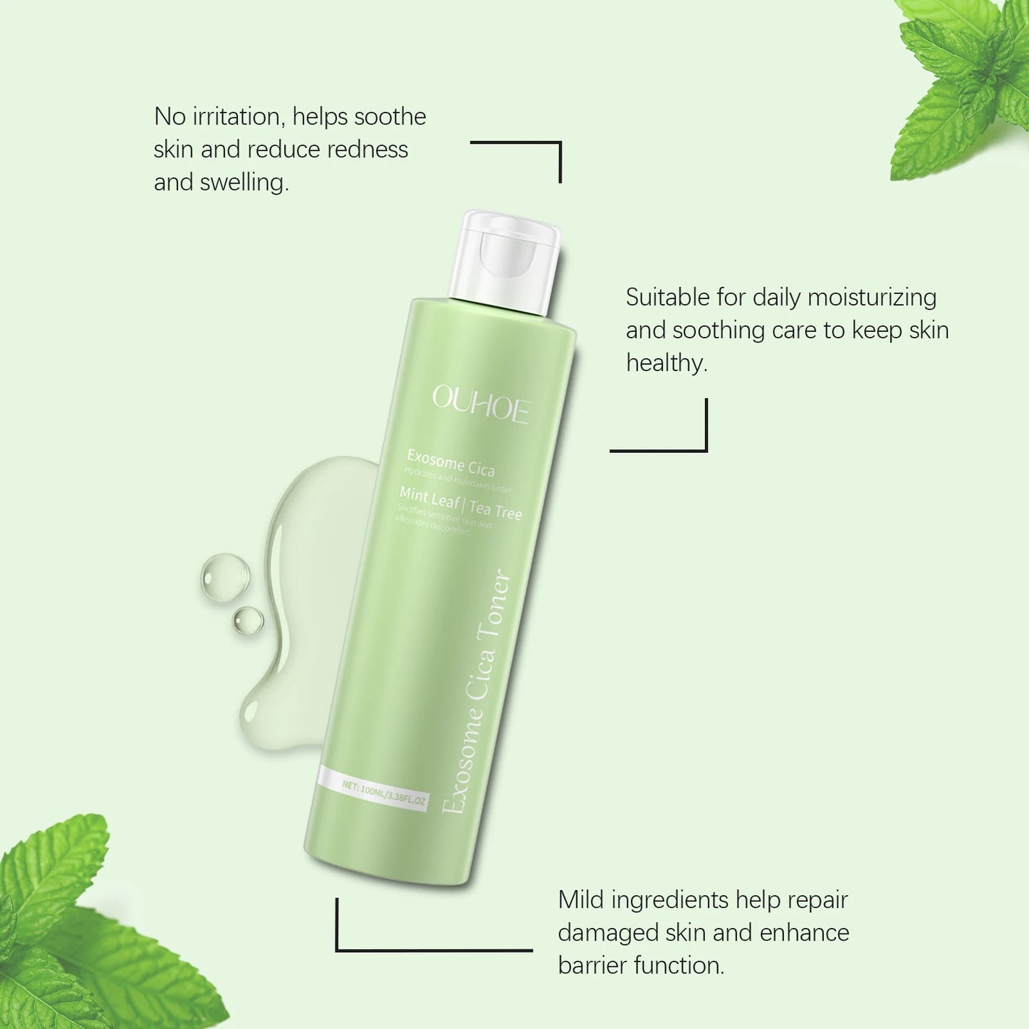 Centella Asiatica Toner Soothing & Hydrating Facial Skin, Daily Repair Refreshing Water, Sensitive Skin, Pore Minimizing