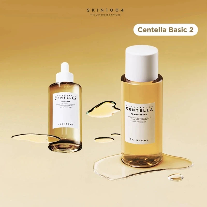 Korean Skin Care Set Centella Acne Toning Toner and Ampoule Facial Serum Soothing Daily Basic Skincare Original Products Set