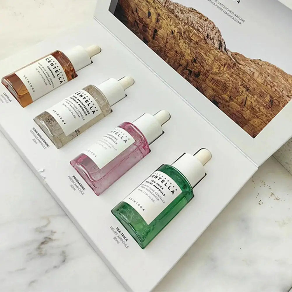 30ml*4 Centella Asiatica Essence Set Calming Moisturizing Brightening Face Serum Brightening Capsule Ampoule Daily Skin Care