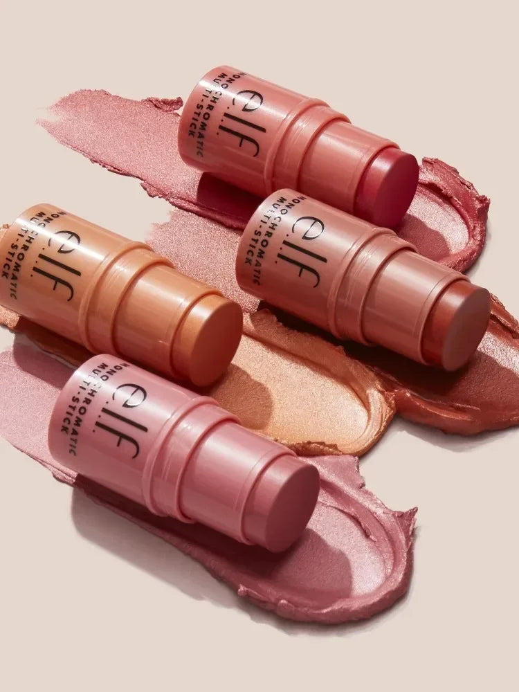 Original elf 3 in 1 Multi-purpose Stick Lipstick Blusher Stick Eye Shadow Cream Lip Cheek Makeup Stick Pretty Beauty Cosmetics
