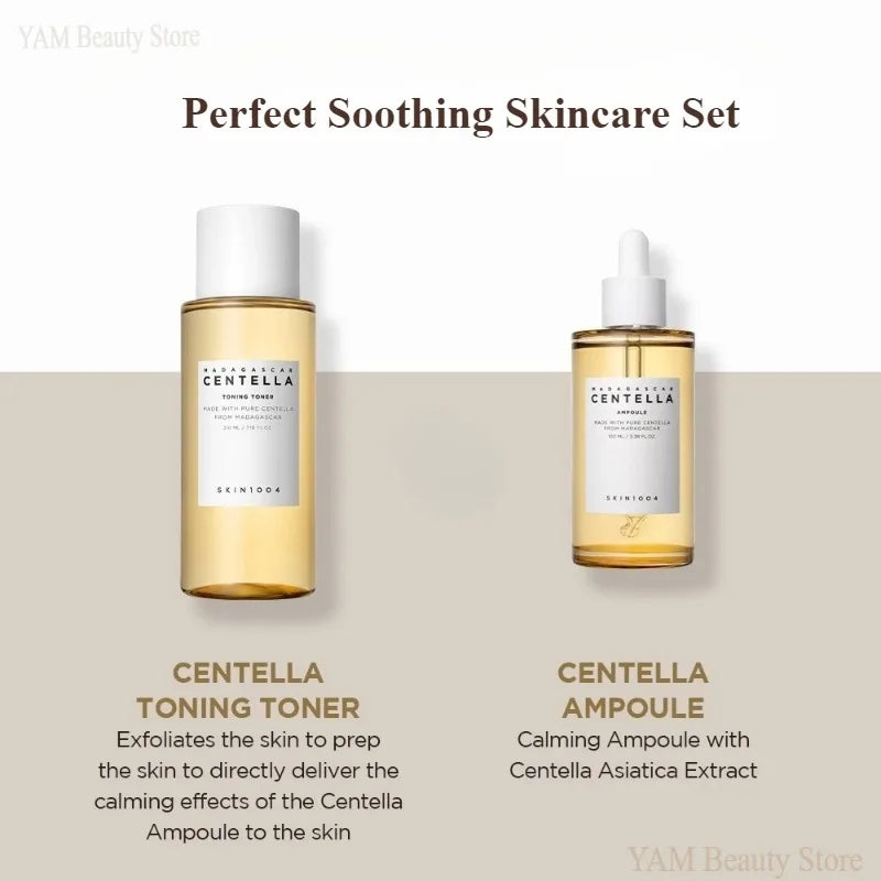 Korean Skin Care Set Centella Acne Toning Toner and Ampoule Facial Serum Soothing Daily Basic Skincare Original Products Set