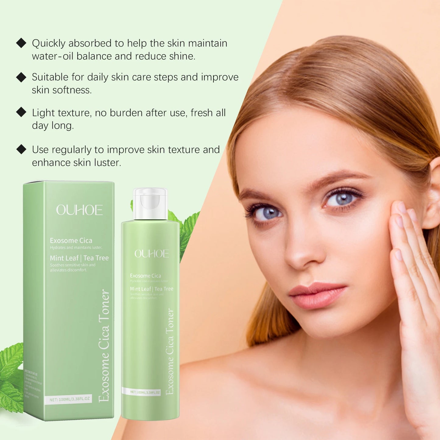Centella Asiatica Toner Soothing & Hydrating Facial Skin, Daily Repair Refreshing Water, Sensitive Skin, Pore Minimizing
