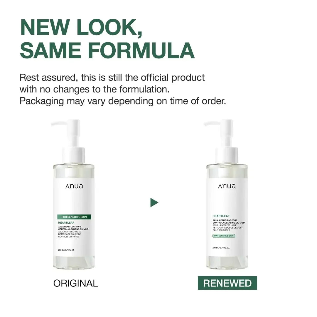 ANUA Heartleaf Facial Pore Cleansing Oil, Sensitive Skin Facial Cleanser, Makeup Remover Blackheads, Korean Skin Care, 200ml