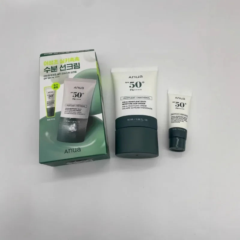 The Latest Version of Anua Houttuynia Cordata Clear Silky Sunscreen Repair Isolation 50ml + 10ml Set Box