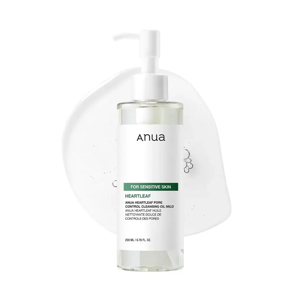 ANUA Heartleaf Facial Pore Cleansing Oil, Sensitive Skin Facial Cleanser, Makeup Remover Blackheads, Korean Skin Care, 200ml