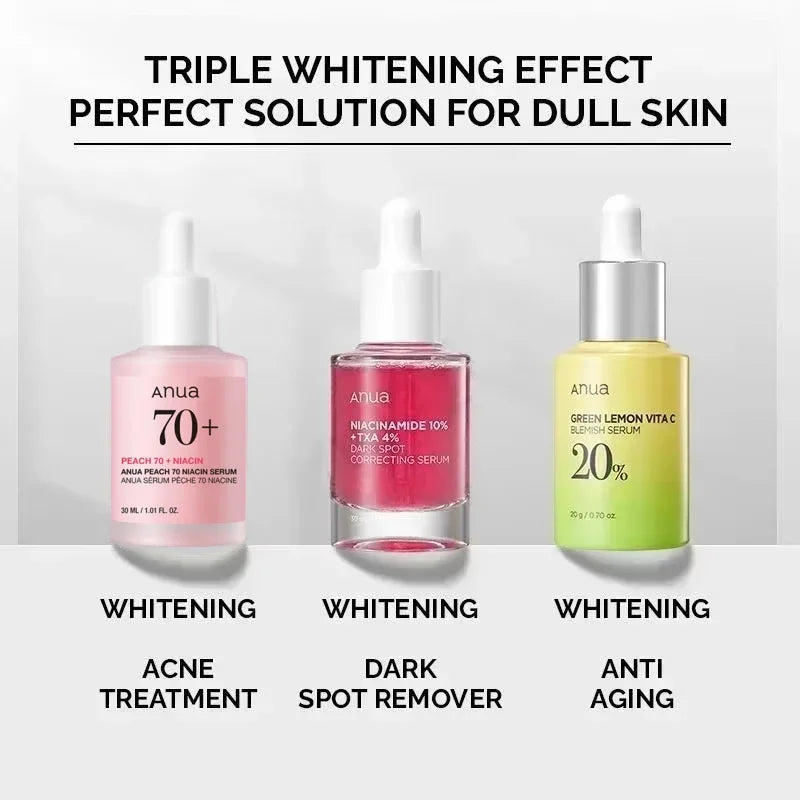Anua Original Peach 70% Niacinamide Serum Anti-Wrinkle Hydrating Deep Spot Serum Vitamin C Freckle Removal Whitening Set