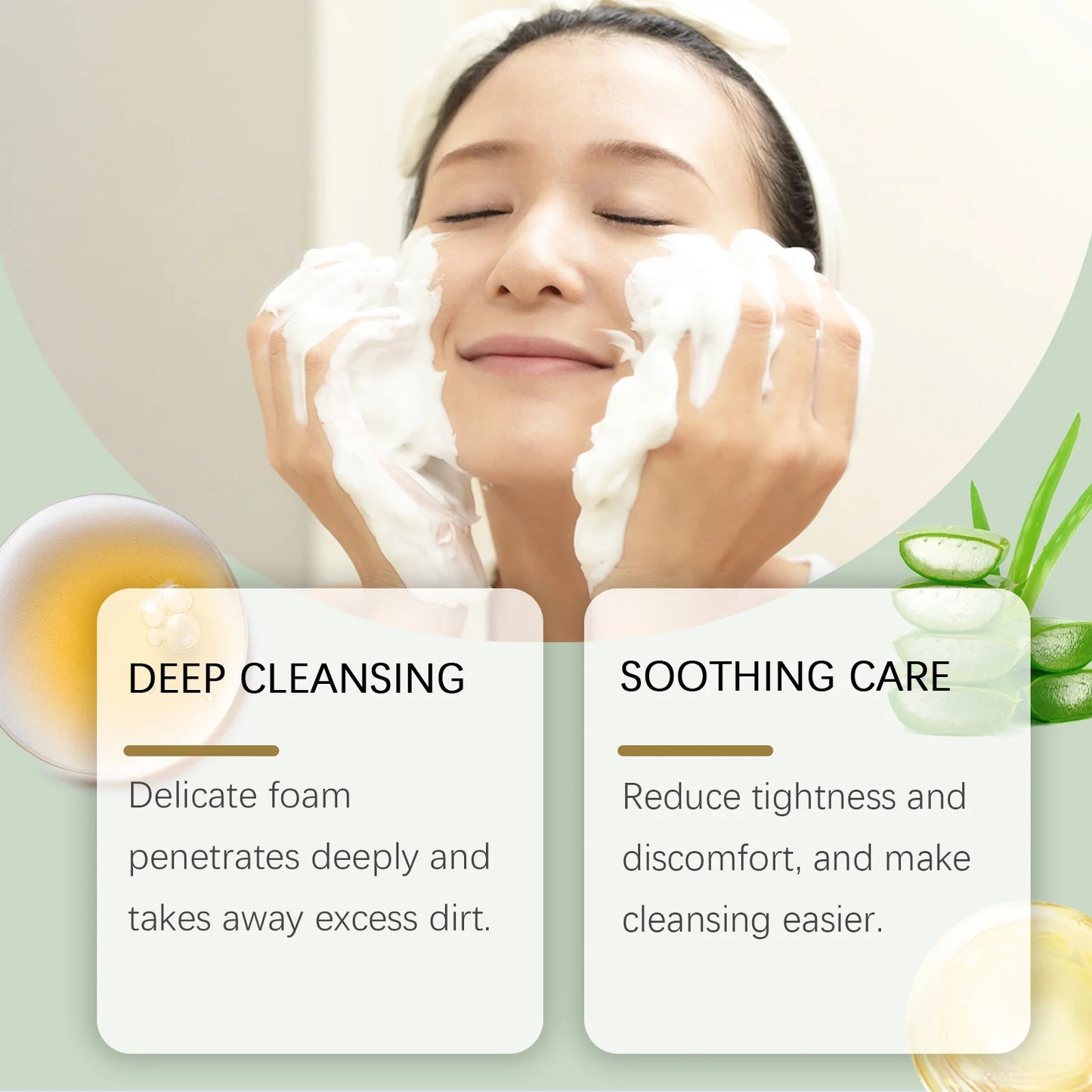 Centella Asiatica Facial Cleanser Gentle Cleaning Pore Oil-Control Moisturizing Brightening Rejuvenation Skin Face Wash Cleanser