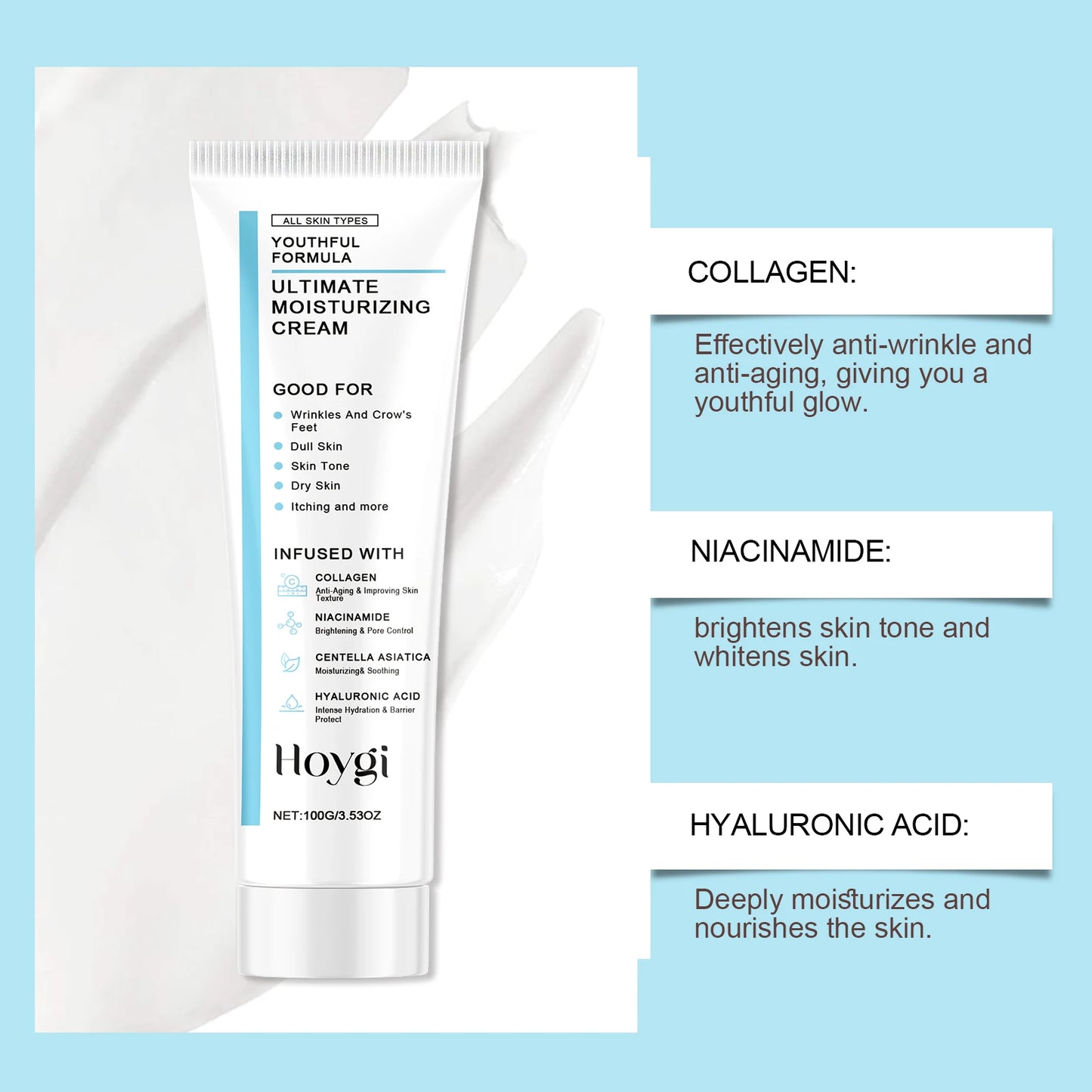 Centella Moisturizing Cream Hyaluronic Acid Daily Nourishing Cream Strengthen Barrier Rejuvenation Oil Control Brighten Skin Car